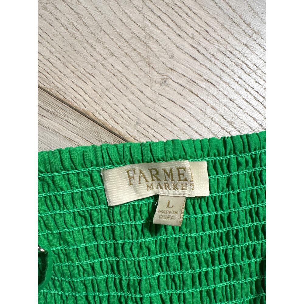 Farmers Market Green Cotton Eyelet Midi Dress Size L - Picture 4 of 9